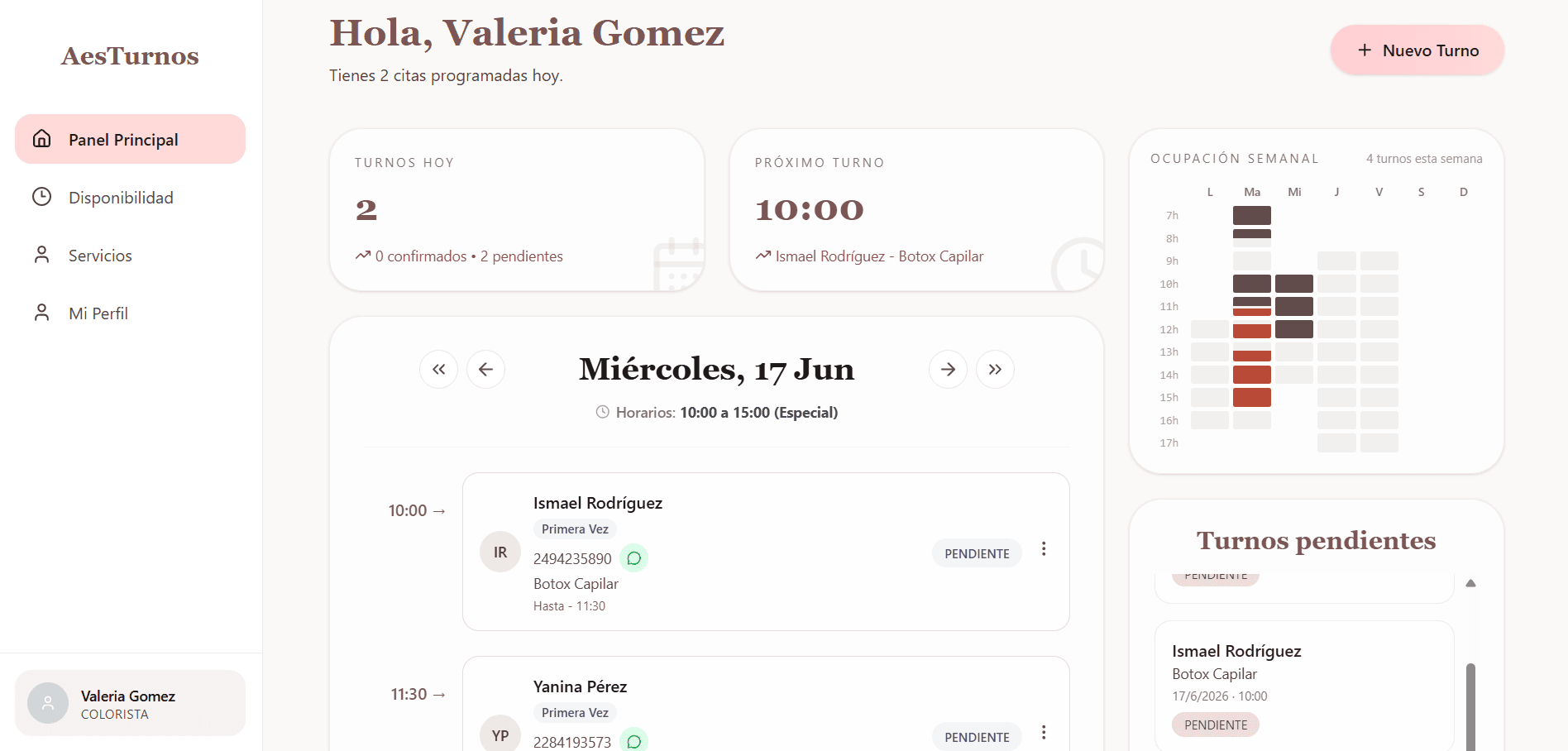 Dashboard de Administración Mila Showroom